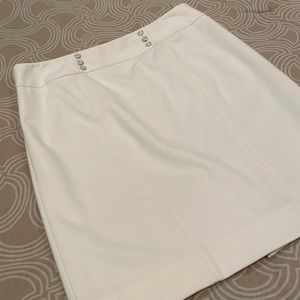White House Black Market skirt, ivory, lined, back zipper, polyester blend, 10